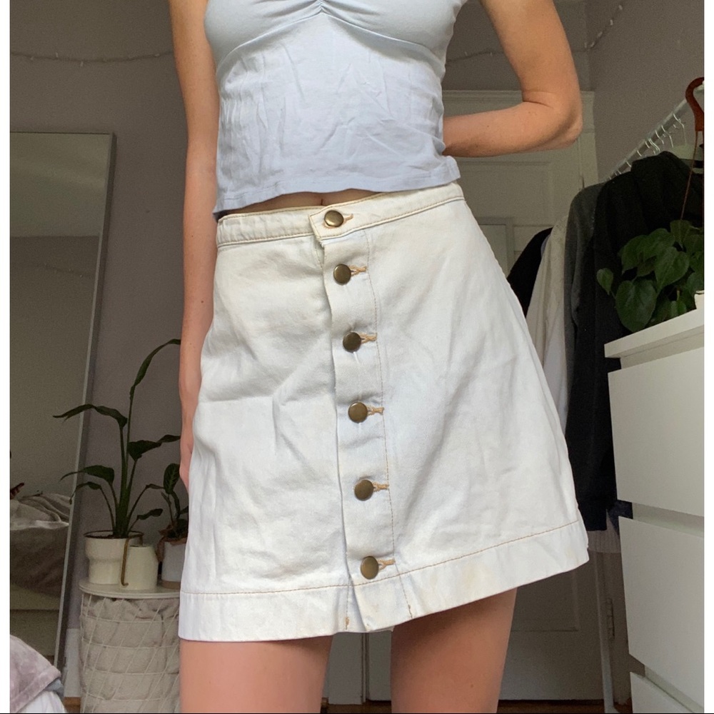 American Apparel Button Up Denim Skirt